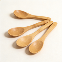 Cuillères en bois jetables avec logo personnalisé, différentes tailles, petites cuillères en bambou pour le miel/le café/l'huile de coco/la soupe