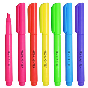 Ensemble de stylos surligneurs fluorescents multicolores personnalisés en gros, marqueurs multicolores - Product Image 3