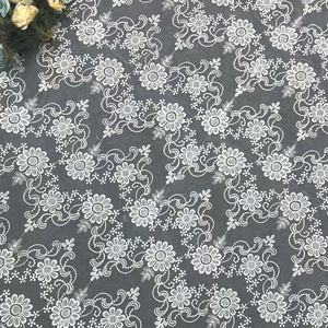 Nouvelle dentelle brodée de haute qualité, motifs floraux, tissu en organza brodé pour robes de mariée - Product Image 4