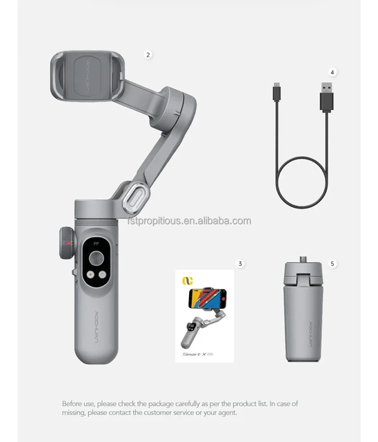 AOCHUAN Smart X Pro 3-Axis Foldable Handheld Gimbal Stabilizer Anti-shake Wireless Charging for Smart Phone Action Camera