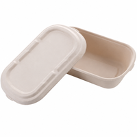 Conteneur alimentaire jetable avec couvercle, boîte à emporter rectangulaire, boîte à lunch, conteneur de préparation de repas pour restaurant, restauration, logo personnalisé