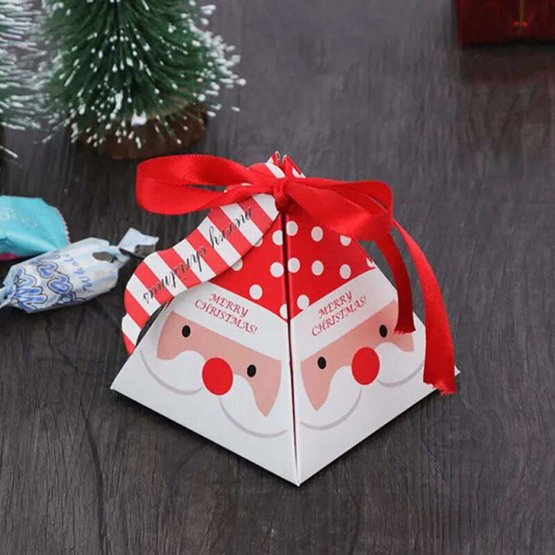 2024 नई डिजाइन पार्टी फेवर नए साल की सजावट क्रिसमस क्राफ्ट पेपर कैंडी बॉक्स मेरी क्रिसमस कुकी उपहार बॉक्स