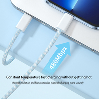 Grand stock – Câble USB-C vers USB-C PD 60W de 1m et 2m pour charge rapide et transfert de données, compatible iPhone 17 Pro Max
