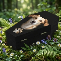 Caja Funeraria para Mascotas, Ataúd de Madera Maciza para Perros, Gatos y Pájaros, Impresión UV Personalizada con Nombre, Recuerdo Conmemorativo