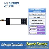Écran tactile capacitif multi-touch de 4 pouces, dureté 3H, haute transmission lumineuse, montage encastré pour MP5 voiture