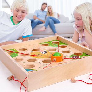 Montessori Wooden Balance Pull Ball Table Game Children Maze Beads Early Educational Interactive Puzzle Toys for Kids Boys Girls - Product Image 2