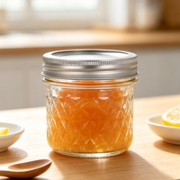 Vente en gros de mini-bouteilles en verre cristal de 4 oz et 6 oz pour caviar, confiture, épices, avec bouchon à vis en aluminium