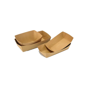 Barquette jetable en papier kraft robuste pour frites, nachos, snacks, hot-dogs, tacos, BBQ - Product Image 3
