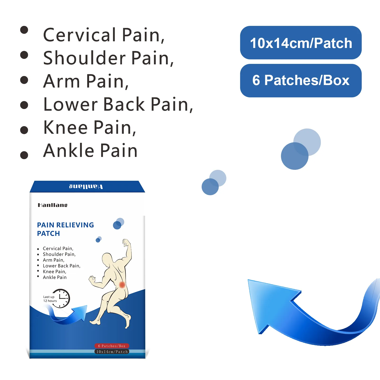 Prodotti caldi 2024 cerotto antidolorifico di alta qualità per alleviare il dolore del corpo del ginocchio dietro la vita della spalla e del dolore del muscolo Patch