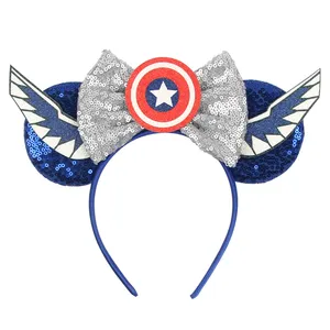 Shield Cosplay bando telinga tikus uniseks, ikat rambut modis untuk pesta seri Super Hero, aksesori rambut untuk musim gugur