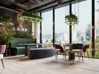 Café-Haus-Sofa Restaurant-Möbel Marmortisch Weiche Stoffstühle Casual Restaurant-Tisch und -Stuhl 4-Sitzer Tisch-Stuhl-Set
