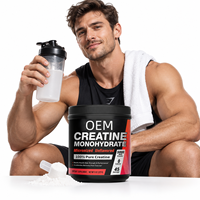 Créatine monohydrate en poudre, marque privée OEM, 5000 mg, micronisée, nutrition sportive, complément pré-entraînement, 200 g