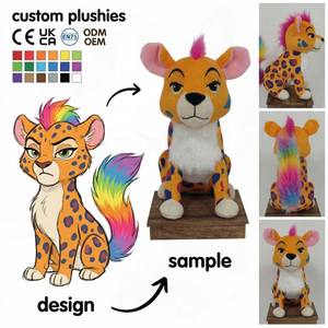 Peluche Personalizzato, Bambola Morbida con Coda Arcobaleno, Ghepardo, Souvenir del Parco Faunistico, Bambola Chibi Huntrix, Giocattolo per Cani Axelotl - Product Image 1