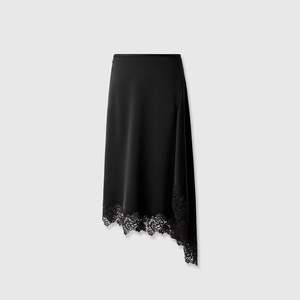 Jupe en satin taille basse personnalisée Printemps 2026 - Jupe sexy asymétrique avec insert en dentelle, OEM/ODM par l'usine de vêtements chinoise - Product Image 3