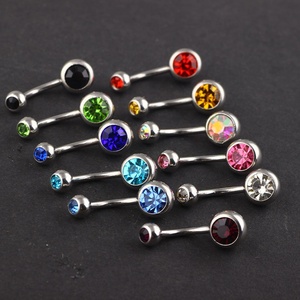 Anillos <span class=keywords><strong>de</strong></span> Ombligo <span class=keywords><strong>de</strong></span> Acero Quirúrgico con Doble Cabeza y Cristales <span class=keywords><strong>de</strong></span> Colores Mezclados <span class=keywords><strong>de</strong></span> <span class=keywords><strong>Gaby</strong></span>, Joyería para el Cuerpo, Adhesivo para Joyería Corporal - Product Image 5