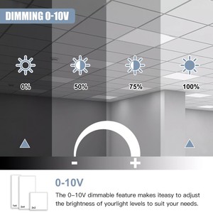 NGT 2x2 FT Center Basket LED Troffer Panel <b>Light</b> 40W - 20W 5 Color Options Dimmable Drop Ceiling <b>Lights</b> 120-277V ETL DLC - Product Image 3