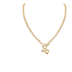 Collar de Cadena con Cierre de Palanca de Plata de Ley 925, Chapado en Oro de 18K, con Dije de Corazón y Moissanita Certificada GRA, para Uso Diario de Mujer - Product Image 1