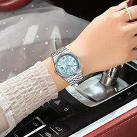Reloj de Cuarzo para Mujer Poedagar 502, Esfera Azul Hielo con Diseño de Panal de Abeja, Correa de Acero Inoxidable, Casual, de Negocios, Resistente al Agua, con Fecha