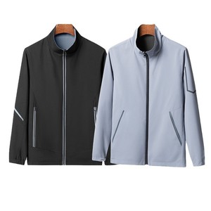 Veste de travail réversible coupe-vent pour hommes avec bande réfléchissante pour le sport, vêtements d'automne et d'hiver - Product Image 2