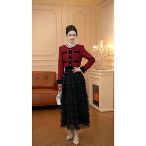 9138 [<span class=keywords><strong>Greo</strong></span> Classic] Abito Invernale Europeo Traslucido per Capodanno con Perline in Rete e Design Slim-Fit a Vita Alta - Product Image 2