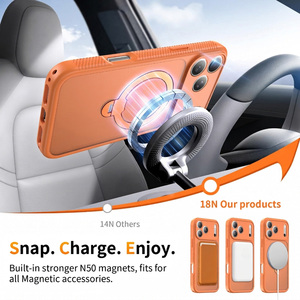 Easy Clean <b>PC</b>+TPU Magnetic Phone Case 360° Adjustable Ring <b>Stand</b> Anti-Slip Shell OEM Custom Logo Bulk Factory Wholesales - Product Image 2