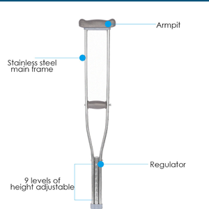 Béquilles sous-bras réglables en aluminium léger, confortables et antidérapantes, aides <span class=keywords><strong>à</strong></span> la marche médicales <span class=keywords><strong>pour</strong></span> <span class=keywords><strong>personnes</strong></span> handicapées et <span class=keywords><strong>personnes</strong></span> <span class=keywords><strong>âgées</strong></span> - Product Image 3