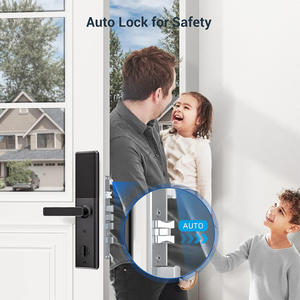 Cerradura de puerta inteligente 6 en 1 para el hogar, tarjeta de código de aplicación de huellas dactilares para desbloqueo Bluetooth, bloqueo automático, almohadilla antipío, compatibilidad con la mano izquierda/derecha - Product Image 5