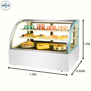 Bán buôn Hộp Trưng Bày bánh thủy tinh Cong màu Trắng, tủ lạnh bánh, Hộp Trưng Bày bánh ngọt và hộp trưng bày bánh lạnh. - Product Image 2