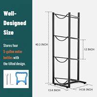 Soporte y Organizador Apilable de Metal de 4 Niveles para Garrafas de Agua de 5 Galones - Almacenamiento para Cocina, Hogar y Garaje
