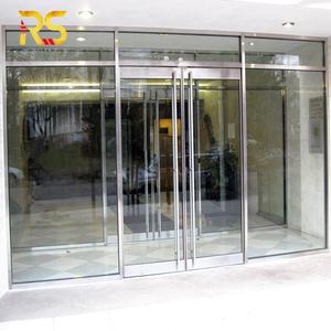 ประตูสแตนเลสสีทองทันสมัย ประตูกระจกสองบาน สำหรับร้านอาหาร ประตูทางเข้าหน้าบ้านทันสมัย ประตูทางเข้าหลักของโรงแรม ดีไซน์ประตูทางเข้าหลัก - Product Image 5