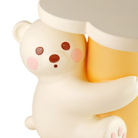 Table d'appoint en résine faite à la main et peinte à la main, motif ours mignon en position câlin, plateau en forme de nuage, table basse pour salon et maison