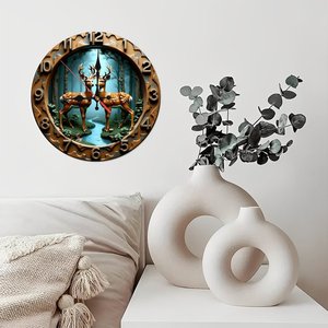 Reloj de Pared Redondo de Madera, Diseño Artístico Moderno y Silencioso, 25x25 cm, Decoración Elegante para el Hogar y la Oficina - Product Image 4