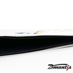 กระเป๋าใส่ไม้แบดมินตันเดี่ยว Dmantis รุ่น 420D สีขาว ปลอกหุ้มบาง ดีไซน์ลาย <span class=keywords><strong>Swoosh</strong></span> สีทอง รับผลิตตามแบบ (OEM) ขายส่ง รหัส DB003 - Product Image 5