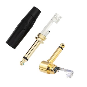 Prise audio plaquée or 6,35 mm à 2 broches, connecteur de téléphone à angle droit pour câble de guitare - Product Image 1