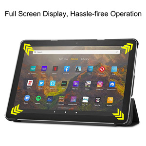 Étui en cuir à rabat mince pour <span class=keywords><strong>Amazon</strong></span> Kindle Fire HD10 2021 Plus tablette magnétique pliante Funda couverture de protection - Product Image 3