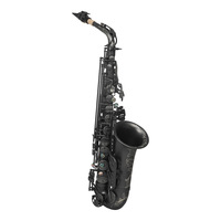 Factory OEM Matte Black Nickel Plated Eb Alto Saxophone Brass Wind Instrument Bakelite Head Model HYM-781 for Student