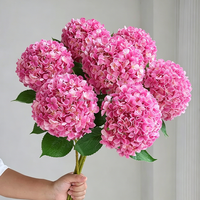 3D-geprinte grote witte, groene en blauwe hortensia zijden bloemen voor Kerstmis, nieuwjaar en bruiloften decoratie