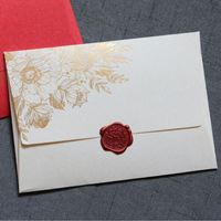 Sobre Personalizado con Logotipo en Dorado, Tarjeta de Regalo de Cartón, Embalaje para Documentos Comerciales, Sobre de Agradecimiento, Etiqueta de Papel Offset