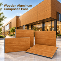 Panneau composite bois-aluminium revêtu de PVDF 4 mm 4x8 pieds, grain de bois de cèdre, pour bardage extérieur d'hôtel