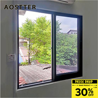 Fenêtre coulissante en alliage d'aluminium sur mesure, isolation thermique, verre trempé double vitrage résistant aux ouragans pour hôtel résidentiel