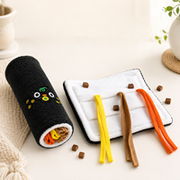 Jouet pour chien en forme de rouleau de sushi, tapis de renifflement et de distribution de friandises 2-en-1, plat et enroulable, jouet de puzzle pour chien à alimentation lente