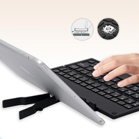 Mini teclado inalámbrico BT plegable para tableta, material plástico, diseño ultrafino y portátil, teclado para computadora portátil y tableta