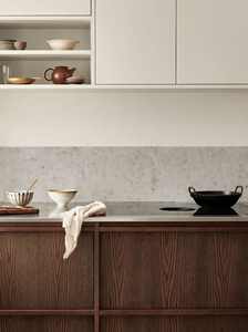 Meubles de cuisine sur mesure, panneau de porte, dessus en acier inoxydable, support ou îlot de cuisine avec ensemble de chaises, peint, lumières modernes - Product Image 4