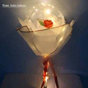 Bouquet de roses en ballon lumineux LED Bobo Globos San Valentin Ensemble de fleurs décoratives pour la Saint-Valentin Boîte cadeau - Product Image 2