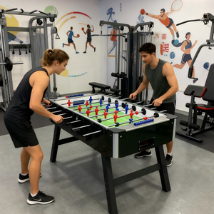 <span class=keywords><strong>Futbolín</strong></span> <span class=keywords><strong>de</strong></span> madera plegable para adultos que ahorra espacio, equipo <span class=keywords><strong>de</strong></span> ejercicio <span class=keywords><strong>de</strong></span> fútbol para interiores con pelota para jugadores <span class=keywords><strong>de</strong></span> billar - Product Image 1