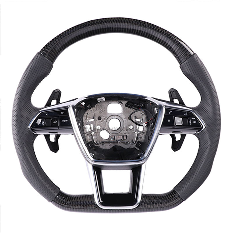 perforated leather+carbon fiber+buttons+paddles