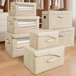 กล่องเก็บเสื้อผ้าแบบพับได้ 5 ชั้น ผ้าลินิน ดีไซน์ทันสมัย - Product Image 4