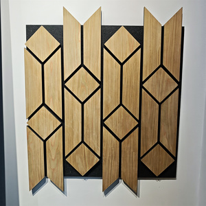 Panneau acoustique en bois courbé 3D Akupanel écologique en forme d'écailles de poisson avec dos en <span class=keywords><strong>feutre</strong></span> PET <span class=keywords><strong>pour</strong></span> la réduction du bruit - Product Image 2
