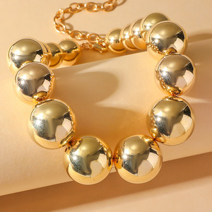 قلادة أوروبية أمريكية عصرية مبالغ فيها على طراز البانك، سلسلة عظم الترقوة، قلادة هندسية من الخرز والسبائك للنساء، هدية للذكرى السنوية - Product Image 3