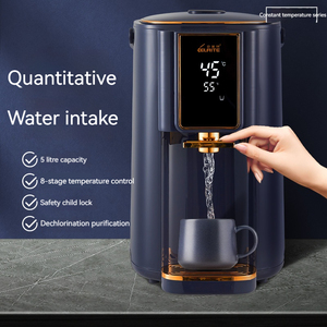 KElaite เครื่องจ่ายน้ำไฟฟ้าตั้งโต๊ะ1200W, กระติกน้ำร้อนสเตนเลสสตีล5L พร้อมแอร์อุ่นสำหรับใช้ในครัวเรือน